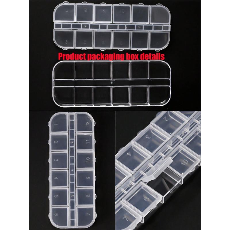 12 Grids  Clear Rhinestones Flatback Shiny Crystal Ab Nail Art Gems With Tweezer And Rhinestone Picker Dotting Pen Nail Art Tools For Nails