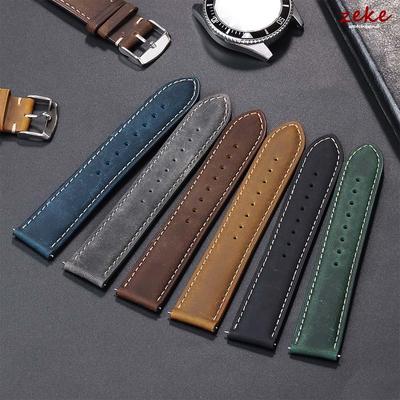 18mm 20mm 22mm Watchband Genuine Leather Watch Strap Replacement Belt Vintage Brown Strap Quick Release Bracelet for Men Women