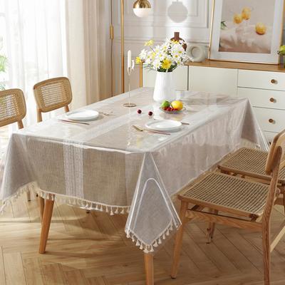 Transparente Tischdecke, wasserabweisend, ölbeständig, leicht zu reinigen, rechteckig, für Esszimmer und Küche, PVC, durchsichtige Tischdecke