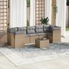 VidaXL Garden Lounge Set with Cushions 8 Pcs Beige Braided Resin 3249128