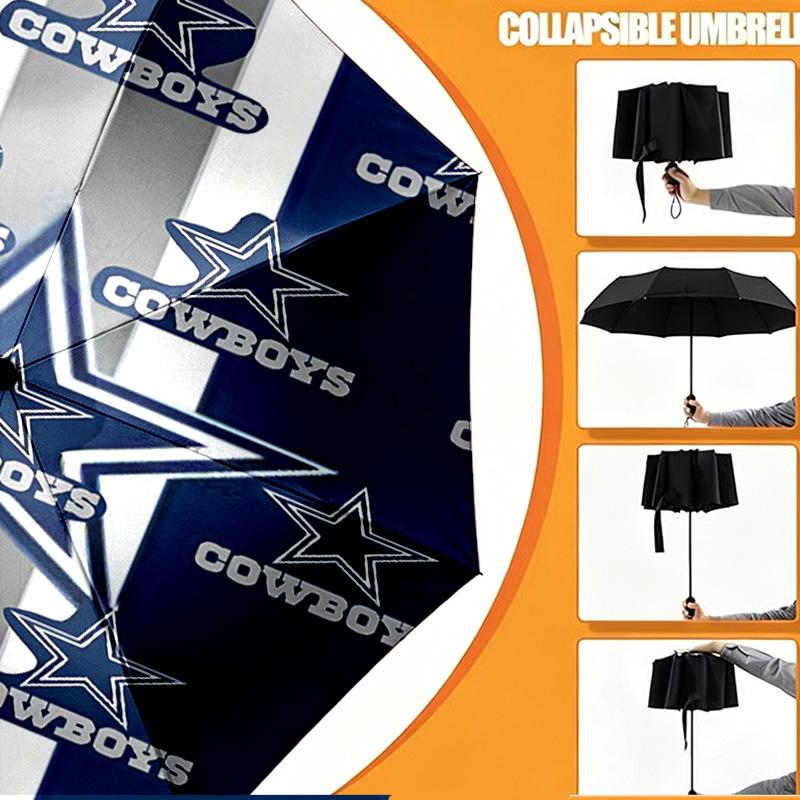 Dallas Cowboys Print Umbrella Automatic Opening/ Closing - Portable Foldable Design - Daily use for Travel/Outdoor - Gift for Birthday