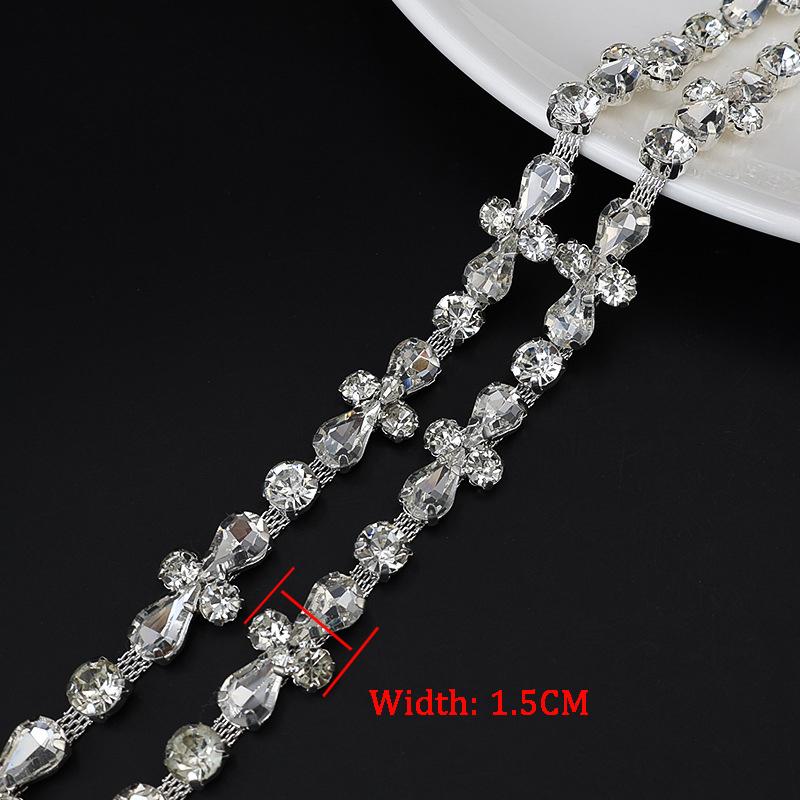 10Yards Rhinestone Chain Diamond Trim Fringe Crystal Bling Accessories DIY Craft Wedding Party Decoration Gift Rhinestone Ribbon