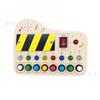 Wooden Busy Board with Led Running Lights Kids Montessori Educational Toy Circuit Board Sensory Switch Toy for Toddler