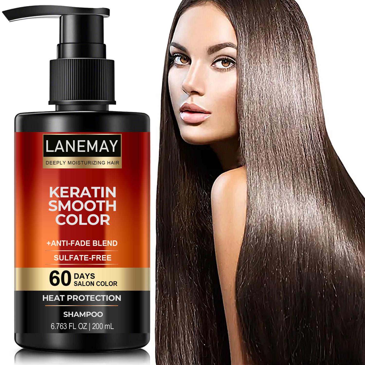

Keratin Smooth Color Shampoo-Clean, Smooth And Soft Hair-Strengthening The Hair Roots-Reduce Breakage And Split Ends-Care Dry & Damaged Hair, 200ml