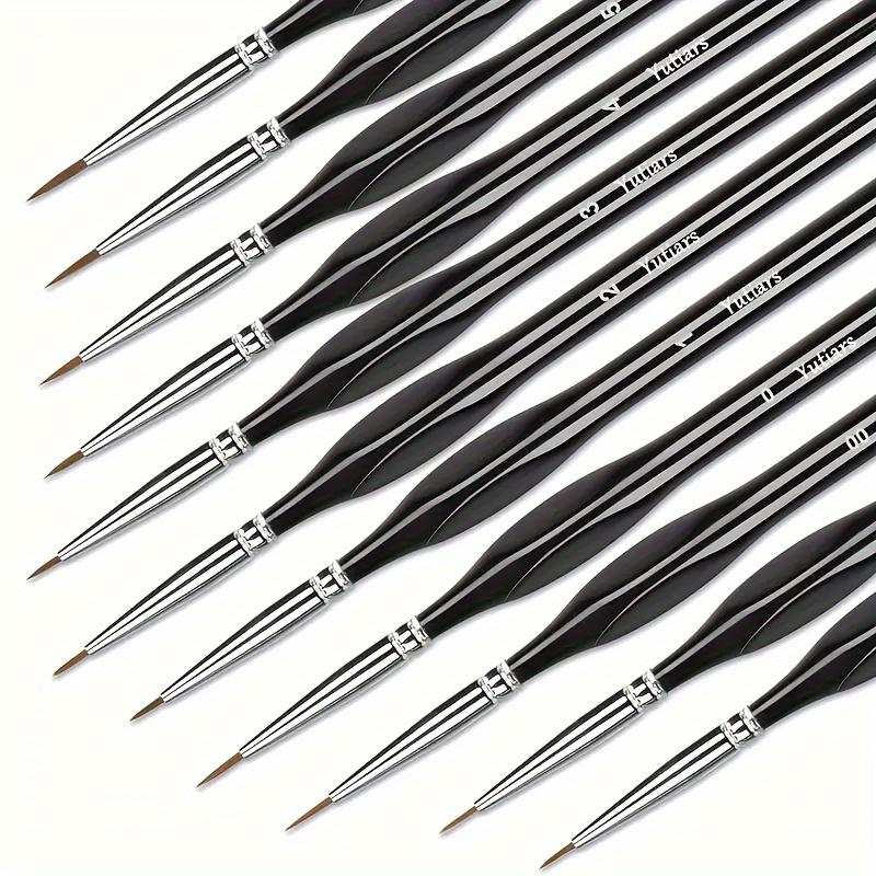 11pcs Detail Paint Brushes Set, Triangular Handle, White, Acrylic, Oil, Watercolors & Paint by Number, Models, Face, Nail, Craft