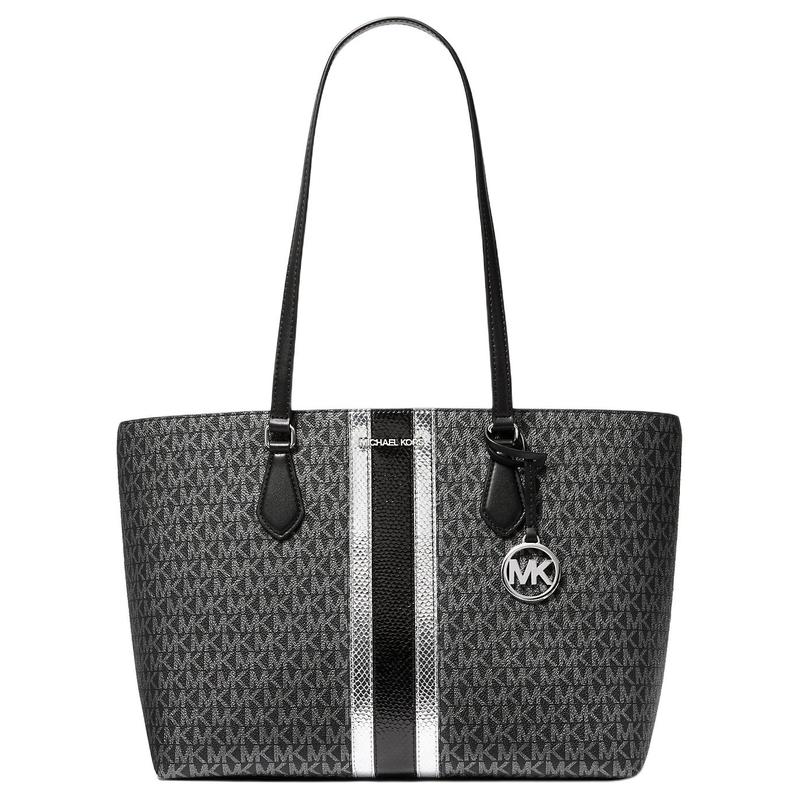 MICHAEL KORS Sheila Sheila logo printed snap fastening coated canvas shoulder bag large women s black чёрный