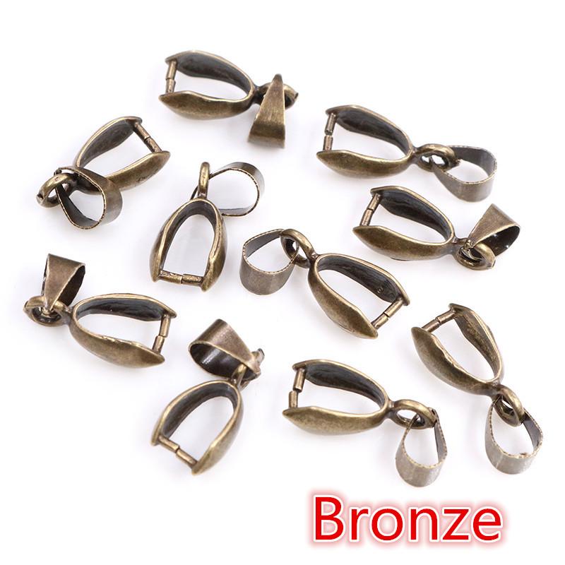 

50pcs/lot 5x14mm 6x17mm 8x20mm 7 Colors Pendants Clasps Clips Bails Connectors Charm Beads Necklace Jewelry Making Findings 5x14mm бронзовый