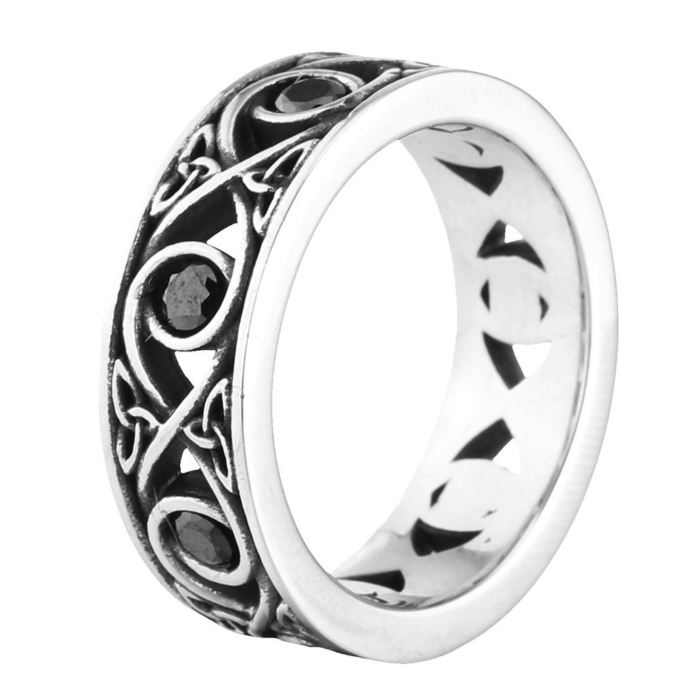 

European American Fashion Minimalist Turquoise Titanium Steel Ring Personality Stainless Steel Finger Ring Trendy Casual Jewelry Gift for Men Women no. 13