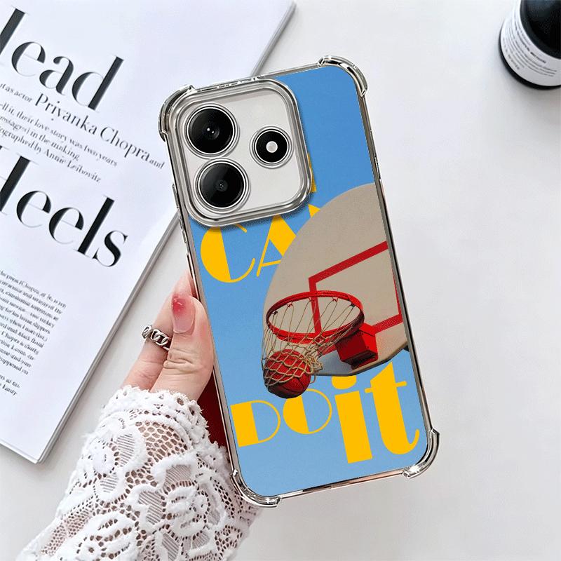 Basketball Sports Aesthetics Plating Phone Case For Xiaomi Redmi Note 14 15 Pro Plus 13 12 11 11S 11T 10 9S 9 5G Anti-Fall Airab