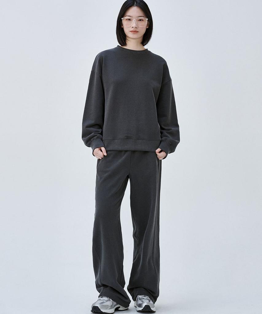 MALOUPE 2305 Pigment Barrel Fit Sweatpants (Dark Gray)