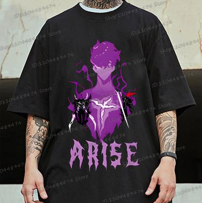 Anime Solo Leveling Arise T-shirt Men Women Short Sleeve Cartoon Hip Hop T Shirt Comic Sung Jin Woo Y2K Harajuku Fashion Tops