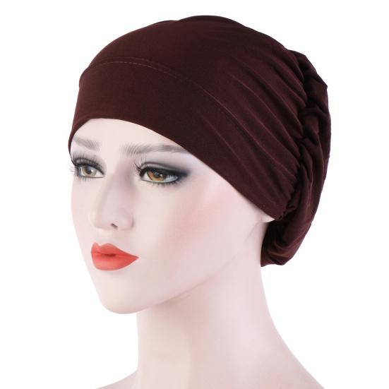 Women Small Solid Color Soft Knotted Night Sleep Beanie Bonnet Chemo Hat Cover