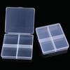 1PC Transparent Plastic Storage Box 4 Grids Translucent Box Packing Box Storage Box Dustproof Strong Jewelry Case Container