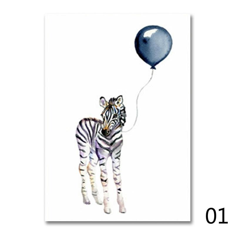 Wall Art Animal Zebra Elephant Giraffe Bubbles Canvas Painting Posters Prints Nordic Nursery Wall Picture Kids Room Decor