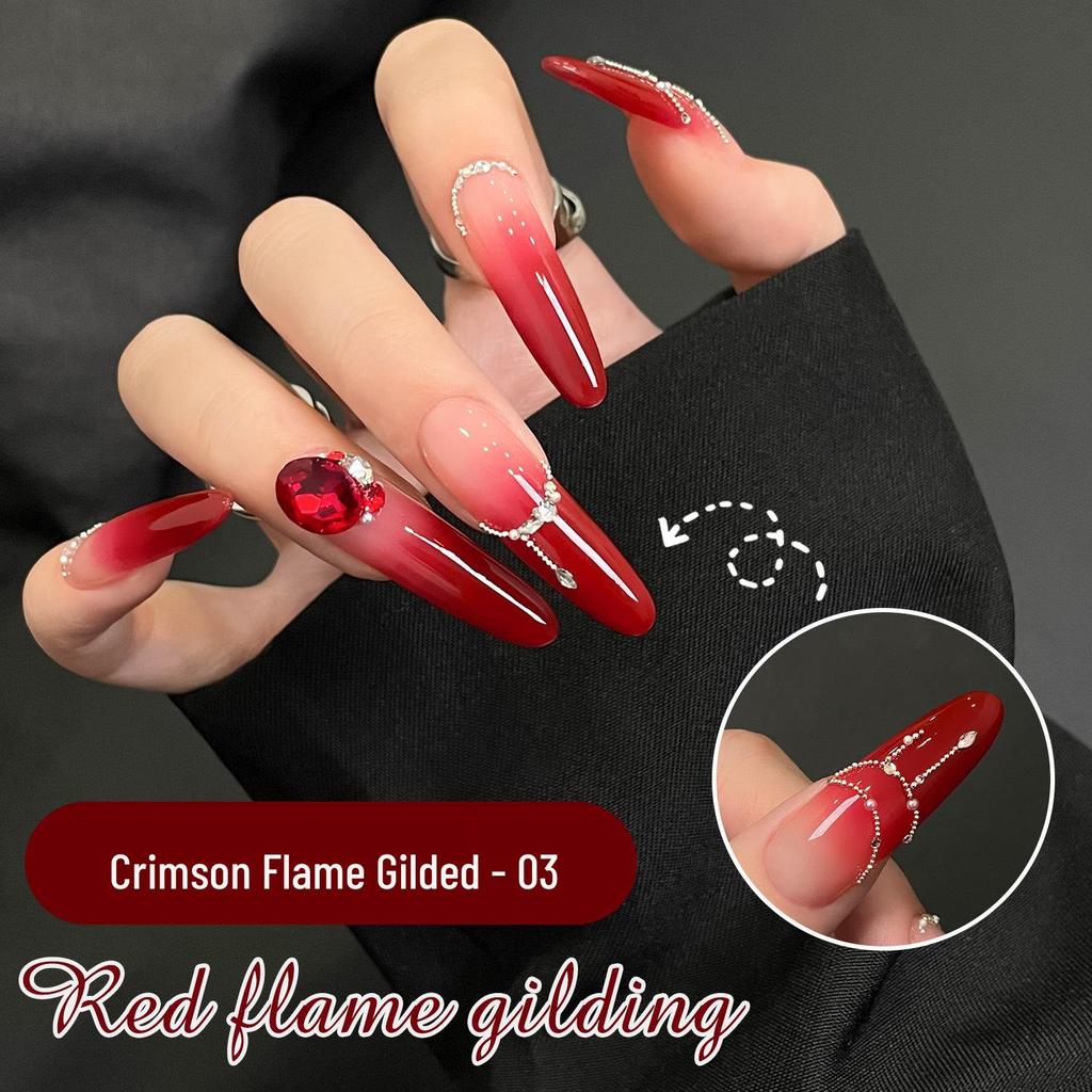Fiery Gold Quad-Grid Gel Polish: Mini Series for Painting & Gradient Nail Art—Salon Exclusive