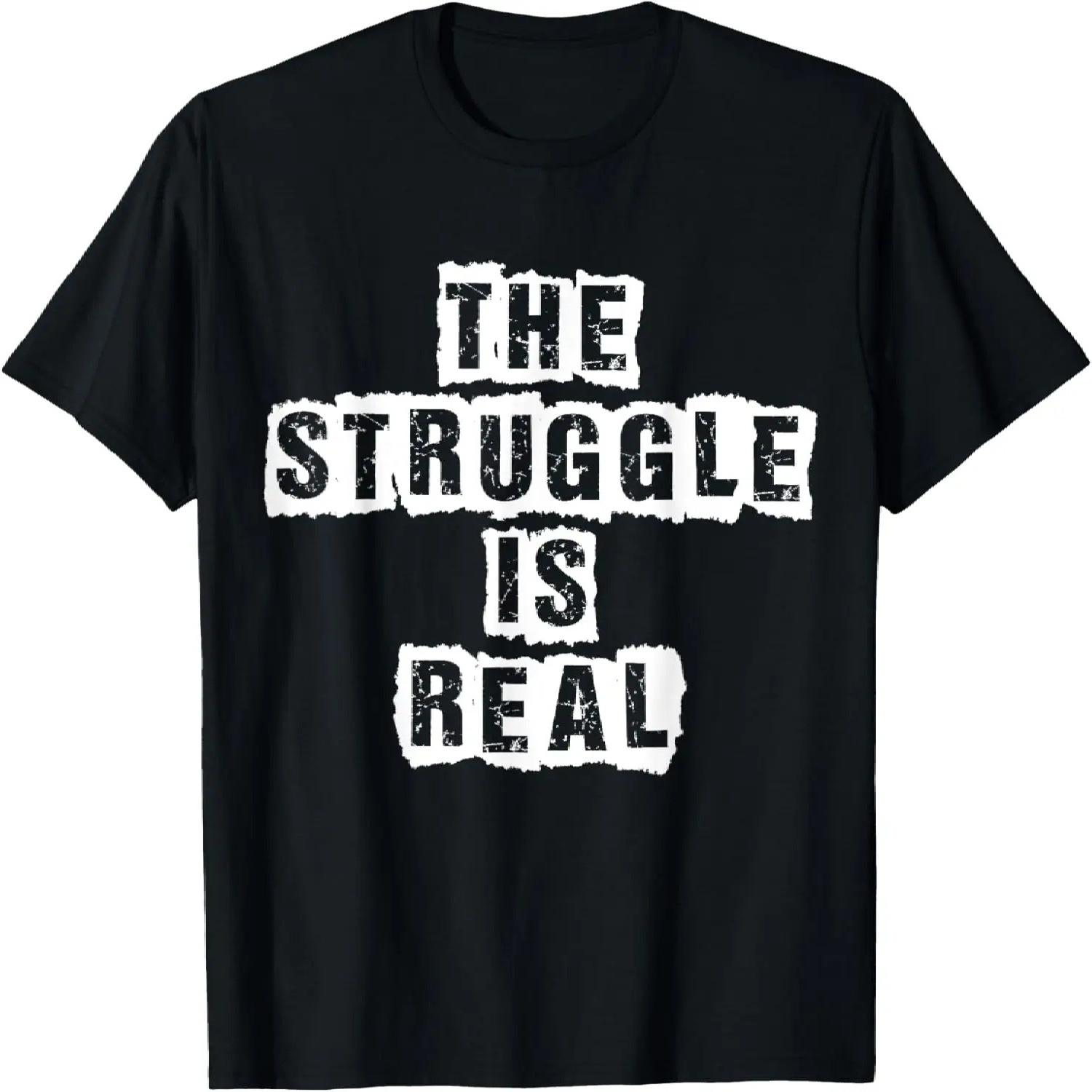 The Struggle is Real Short Sleeve Distressed Graphic T-Shirt XXXXXL чёрный