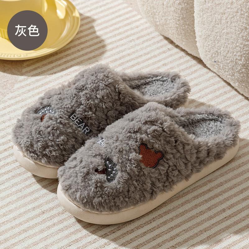 Мода осень и зима мода новые хлопковые тапочки для дома противоскользящие теплые тапочки — фото 6