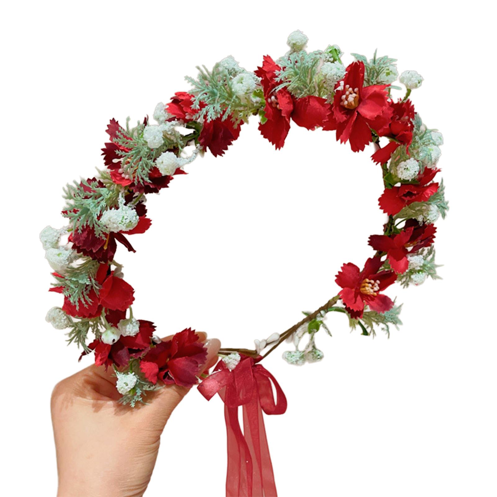 

Bohemian Style Flower Crown For Women Summer Beach Travel Handmade Flower Headband Hawaii Forest Series Floral Hair Accessories