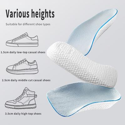 Height Increase Insoles for Men Women Shoes Flat Feet Arch Support Orthopedic Insoles Sneakers Heel Lift Memory Foam Shoe Pads