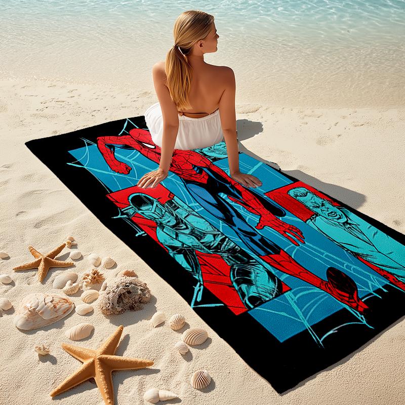 Spider-Man beach towel Outdoor camping Beach towel for vacation swim Outdoor pool Absorbent bath towel