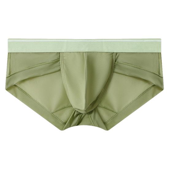Men Briefs Summer 3D Pouch Solid Color Soft Sheer Breathable Comfortable Stretch Quick Drying Male Triangle Bikini Underwear