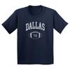Dallas Classic Football Arch Youth T Shirt - Navy
