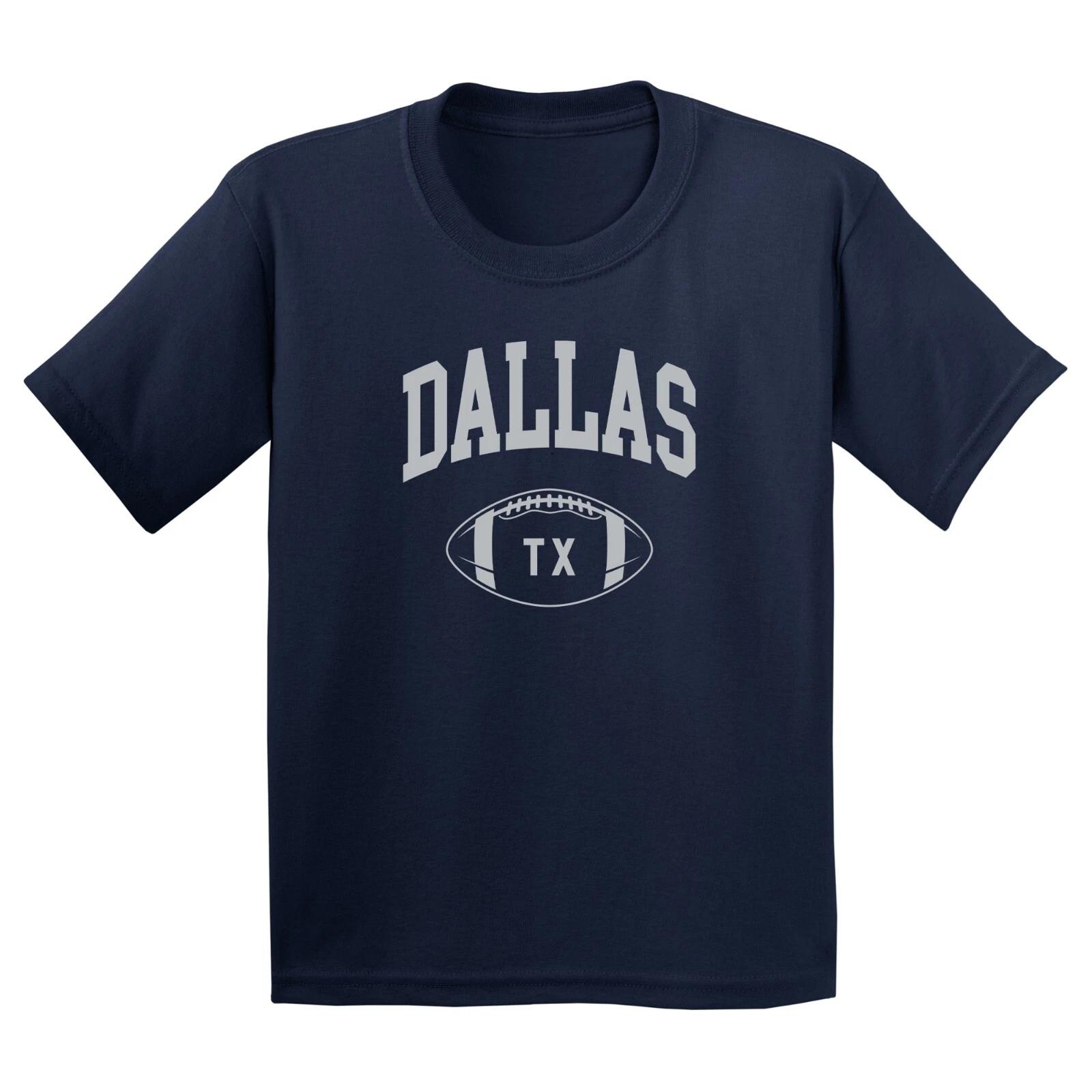 Dallas Classic Football Arch Youth T Shirt - Navy 2XL