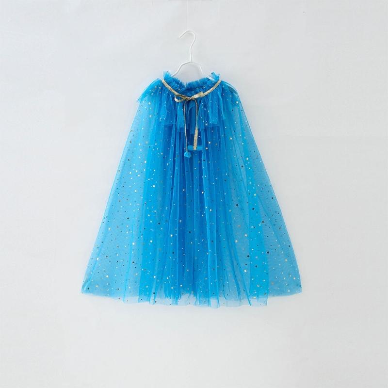 Colourful Princess Cape Cloaks for Little Girls Christmas Halloween Custome Cosplay Party Dress Shiny Sequin Shawl