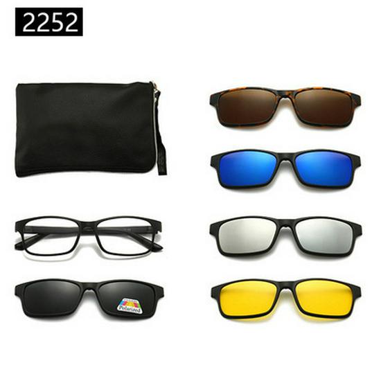 Cross-border TR90 Sunglasses Set: 1 Frame, 5 Polarized Lenses, Unisex, Trendy Driving with Pouch