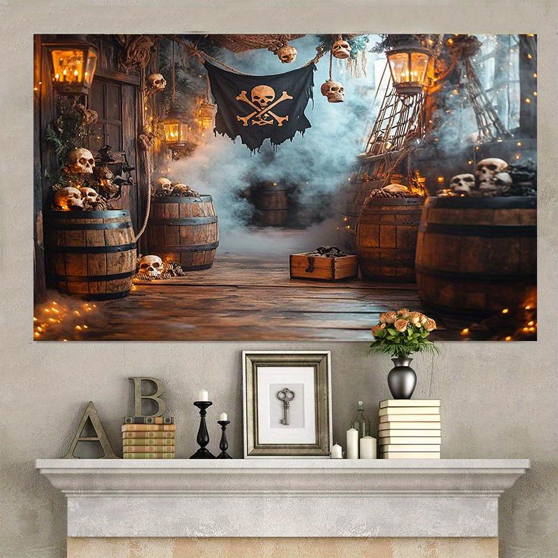 Pirate-themed Photography Background and Party Background Cloth, Perfect for Outdoor and Indoor Party Flags