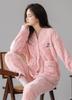 CORELAVISH Cute Long Sleeve Loungewear Set with Perfect for and Fluffy Top and Bottom Available in Pink and Also Plus Size and Loose Perfect for