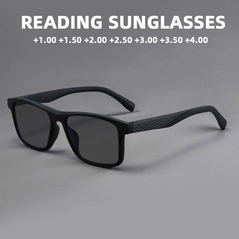 Men Square Frame Reading Sun Glasses Classic Anti UV Protection Presbyopic Eyeglasses Male  New With Diopters +1.00 To +4.00