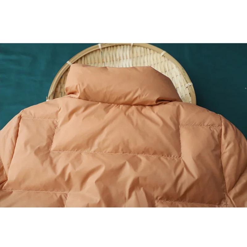 Schinteon Women Light Down Jacket Simple Casual Solid Color Stand Collar Short Outwear Autumn Coat Female New 2024 Fashion