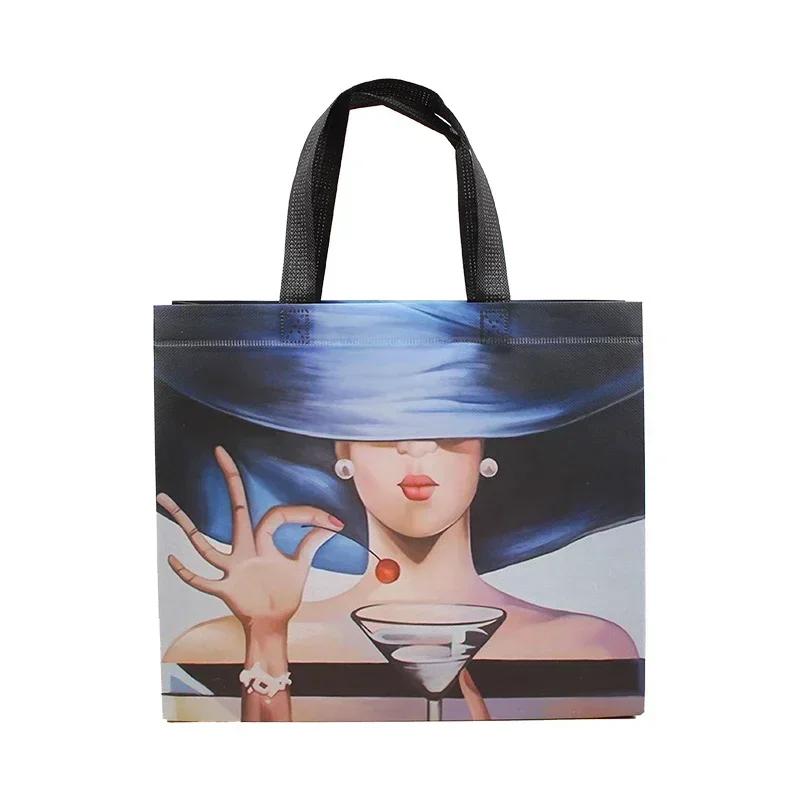 10pcs Coated Non-woven Fabric Bag Clothing Nonwovens Pack Handbag Environmentally Friendly Gift Shopping Packaging Pouch