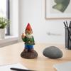 Middle Finger Gnome Statue, Resin Garden Gnomes Ornament, Funny Gnome Holding Wine Bottle Decor for Stress Relief Indoor Outdoor Gag Gift
