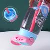 480ML Kinder Handheld Tragbar Cartoon Muster Wasser Auslaufschutz Becher Fütterbecher mit Strohhalmen Auslaufsicher Flasche Für Outdoor Sport Tragbarer Wasserbecher