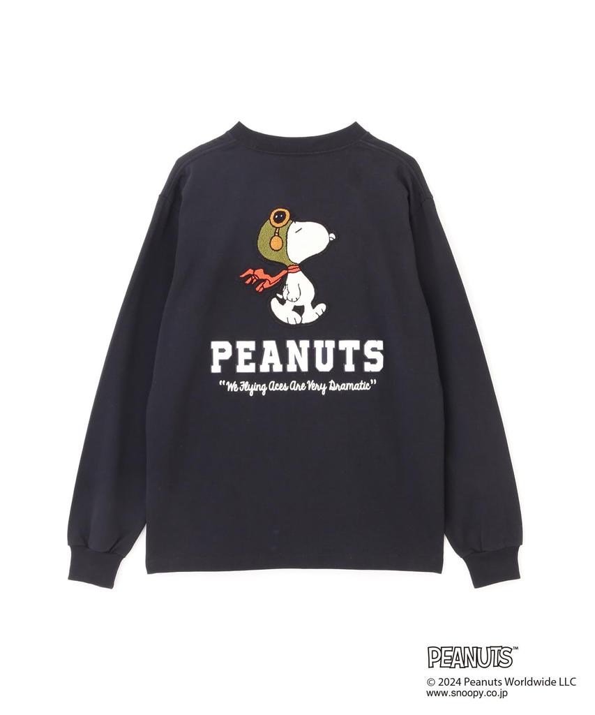 Avirex PEANUTS LONG SLEEVE FLYING ACE Long Sleeve Flying Ace Peanuts 2XL 010 Black T-SHIRT T-Shirt Men's 783-4230035