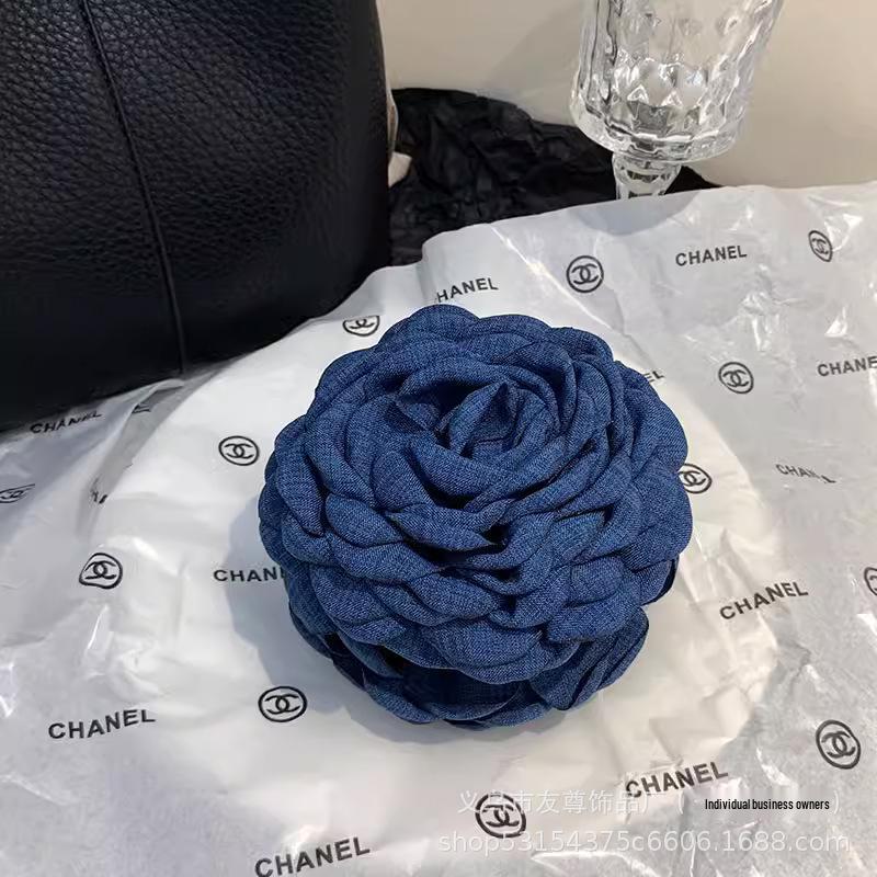 Caro Blumenstoff Rose Haarspange - Europäischer & Amerikanischer Stil Dutt-Accessoire