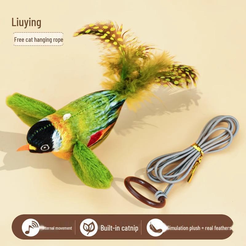 

Self-Playing Cat Teaser Stick: Bird Sound, Boredom Relief, Scratch & Bite Resistant Kitten Toy