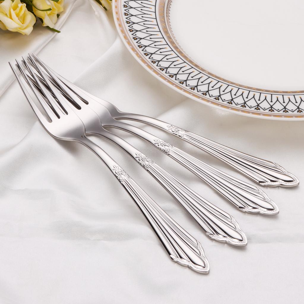 2/3/4/5/6 Pieces Luxury Gold Plated Stainless Steel 304 Dinner Fork Set Table Forks Mirror Polished Dishwasher Safe For Home