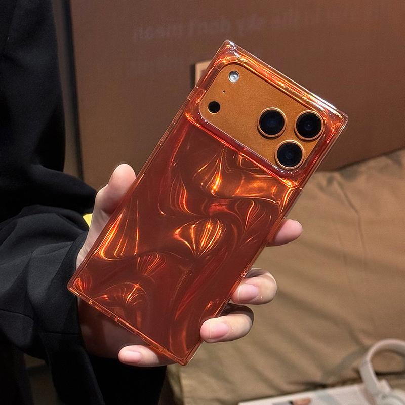 Rectangle Edge Design For For Iphone 17 Pro Max Case For For Iphone 16 1 14 13 Laser Water Wave Pattern Hard IMD Back Cover