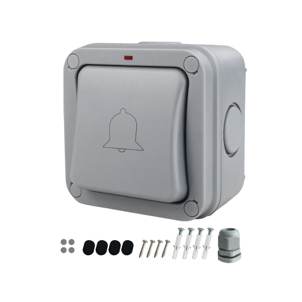 Switch Push Button Doorbell Momentary Contact Resettable Waterproof Wall Buttons