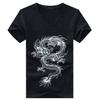 BUZZxSELECTION Short Sleeve Dragon with Japanese Tattoo Design 02 Size Men's V-Neck T-Shirt (BSTS031, Black, 4XL)