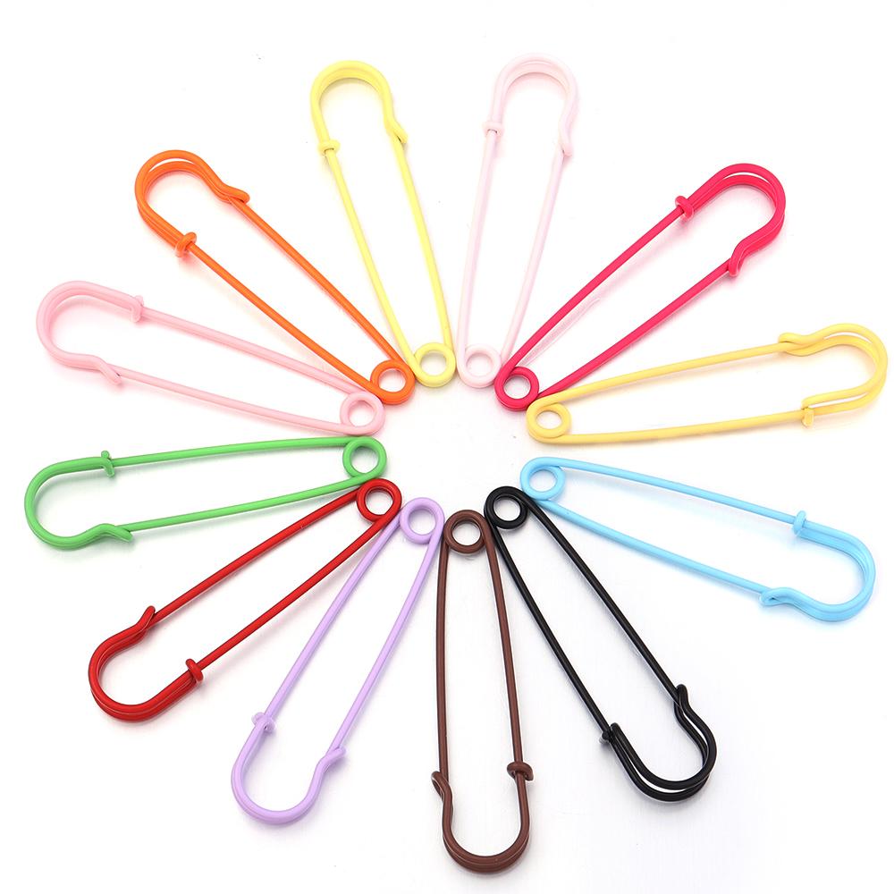10pcs/lot Bright Color Safety Pins Metal Iron Brooch Pins Base Setting For Jewelry Making DIY Crafts Brooch Decoration Supplies