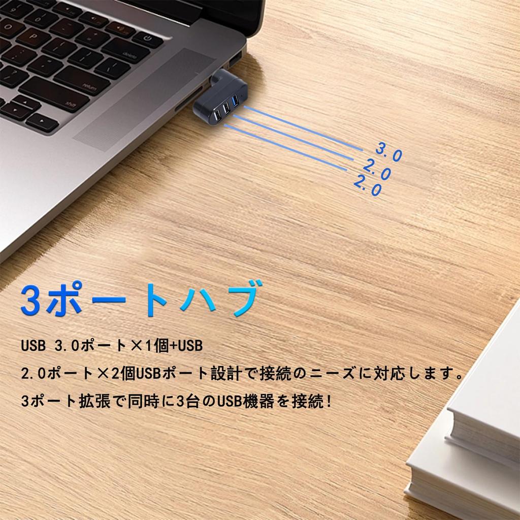 USB USB USB Combo USB Port and Portable 3-Port Hub, 3.0 + 2.0 Hub, Bus-Powered. Expansion, 90°/180° Rotation, High-Speed Hub, Lightweight, Compact,