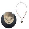 Y2K Heart Star Bead Pendant Necklace for Women Fashion Egirl Punk Grunge Clavicle Chain Fashion Valentines Day Gifts