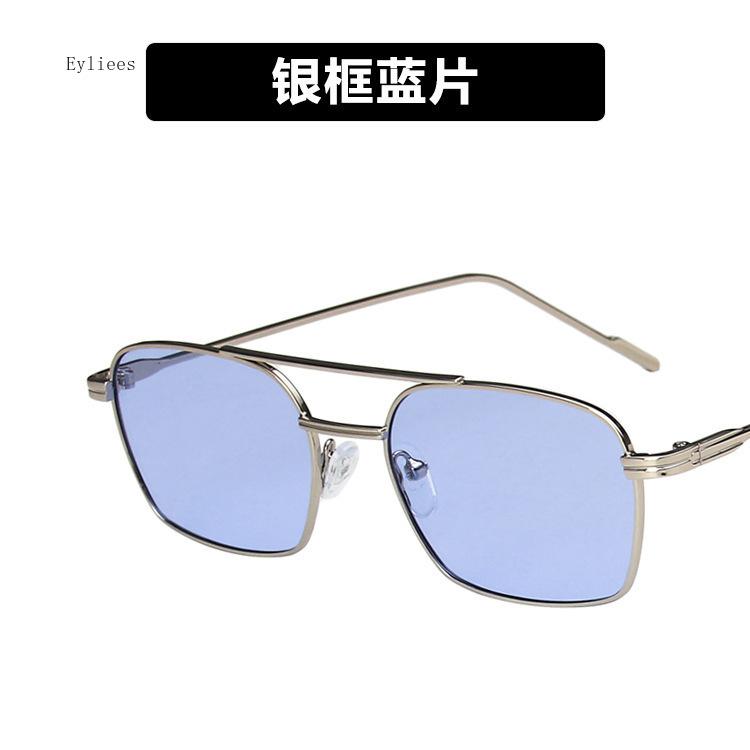 New Fashion Double Bridge Metal Frame Sun Glasses Driving Sunglasses Male Vintage Black Pilot Eyeglasses UV400 Female Gafas