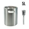 Mini Keg 5L/128OZ with Type S/D Spear Single Wall Portable Works Craft Beverage Kombucha Nitro Coffee Seltzer