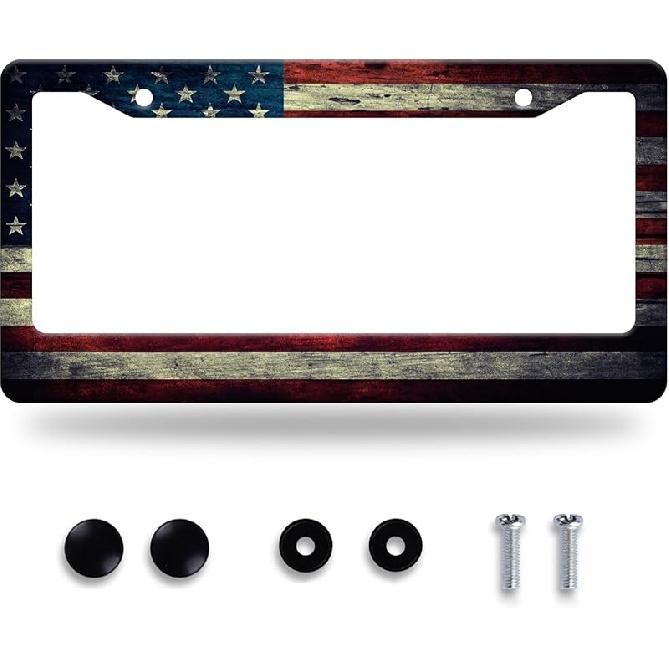 Cherry Blossom License Plate Frame Beautiful Flowers Pink License Plate Stainless Steel Funny License Plate Holder Floral Car Accessories Decoration