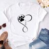 Black White Cartoon Dog Paws Tshirt Dogloving Pet Owner Tshirt Durable Plussize Casual Unisex Women Unisex Tshirt Daily Wear
